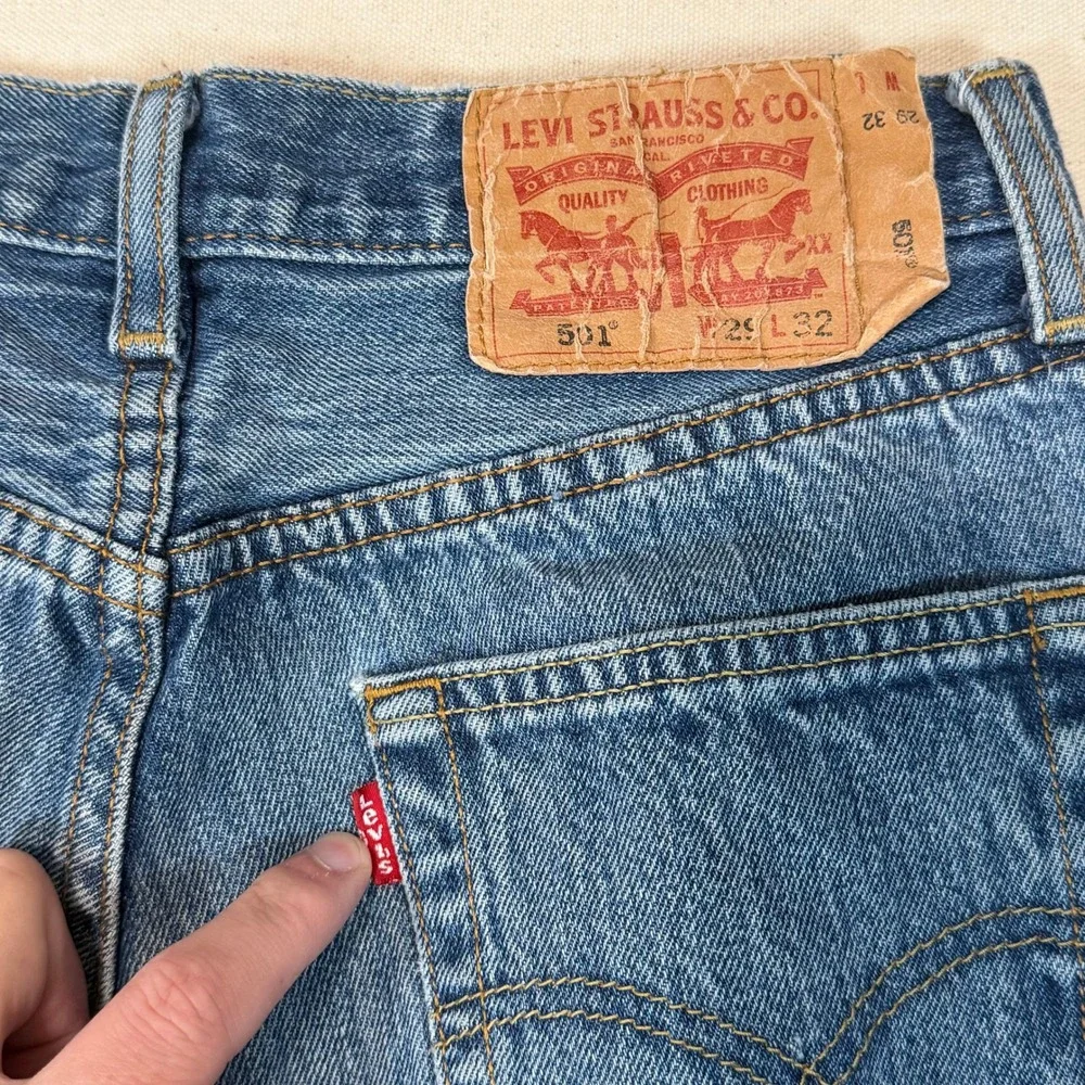 Vintage Levis 501XX Jeans Mens 27x29.5 Blue Denim Button Fly Straight Leg